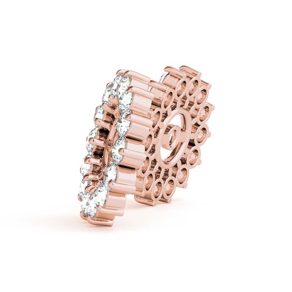 Cluster Earrings Jacket (0.56 ct. tw.), Side view in rose gold