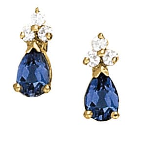 Earrings Color Pear — White Gold