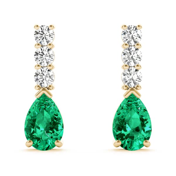 Pear Tear Drop Color Earrings (1/4 ct. tw.), Front view in yellow gold