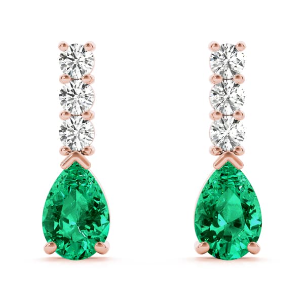 Pear Tear Drop Color Earrings (1/4 ct. tw.), Front view in rose gold