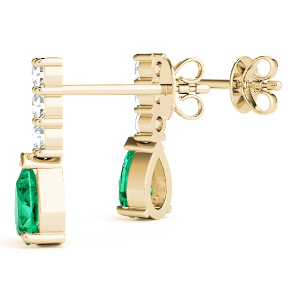 Pear Tear Drop Color Earrings (1/4 ct. tw.), Angle view in yellow gold
