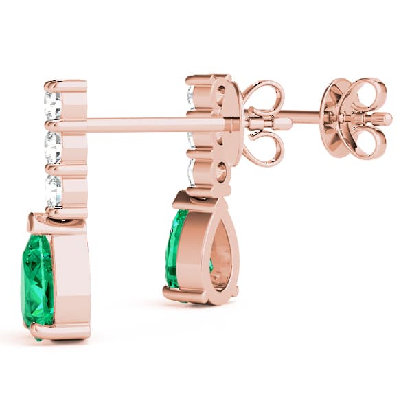 Pear Tear Drop Color Earrings (1/4 ct. tw.), Angle view in rose gold