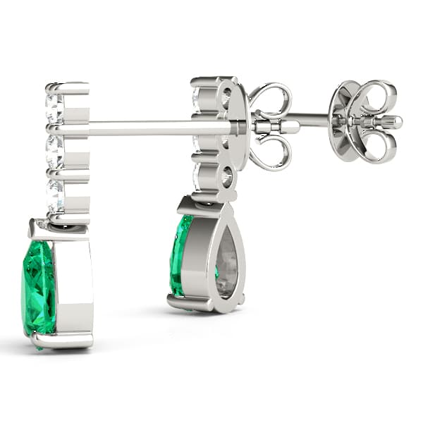 Pear Tear Drop Color Earrings (0.21 ct. tw.), Angle view in white gold or platinum