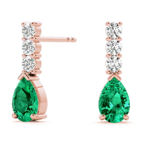 Pear Tear Drop Color Earrings (1/4 ct. tw.), On hand view in rose gold