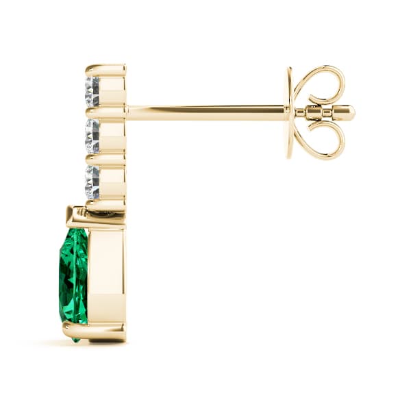 Pear Tear Drop Color Earrings (1/4 ct. tw.), Side view in yellow gold