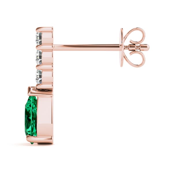 Pear Tear Drop Color Earrings (1/4 ct. tw.), Side view in rose gold