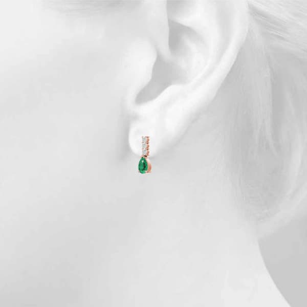 Pear Tear Drop Color Earrings (1/4 ct. tw.), Top view in rose gold