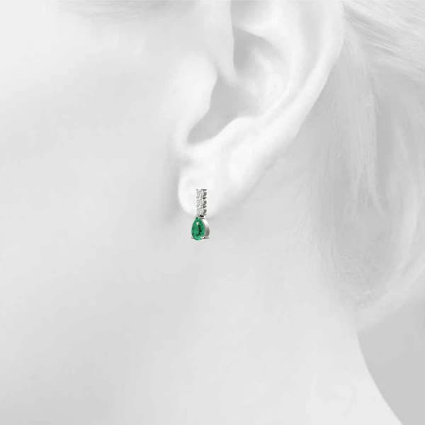 Pear Tear Drop Color Earrings (0.21 ct. tw.), Top view in white gold or platinum