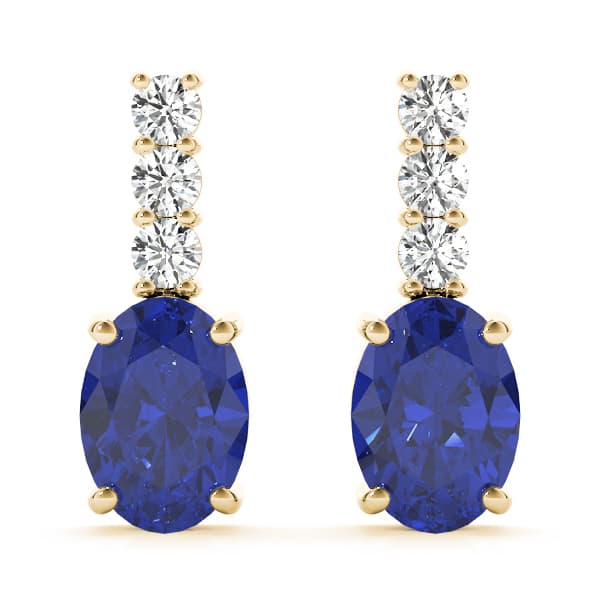 Color Oval Earring (0.21 ct. tw.), Front view in yellow gold