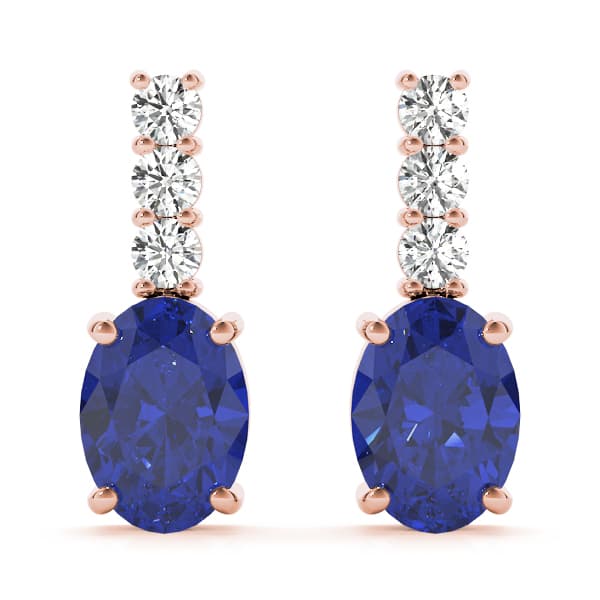 Color Oval Earring (1/4 ct. tw.), Front view in rose gold