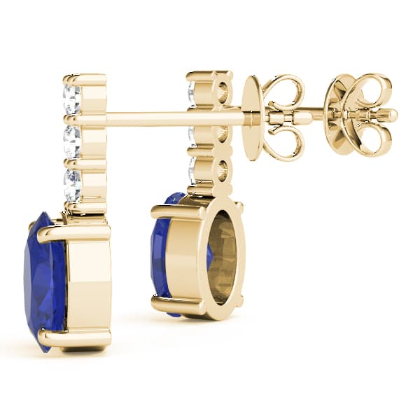 Color Oval Earring (0.21 ct. tw.), Angle view in yellow gold