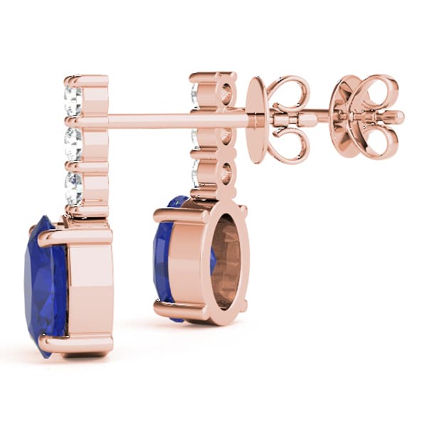 Color Oval Earring (1/4 ct. tw.), Angle view in rose gold