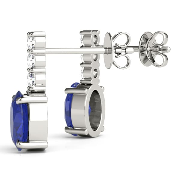 Color Oval Earring (0.21 ct. tw.), Angle view in white gold or platinum