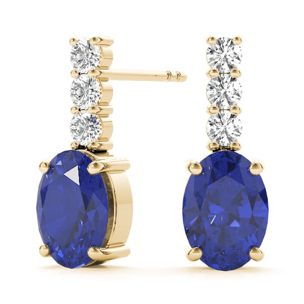 Color Oval Earring (0.21 ct. tw.), On hand view in yellow gold