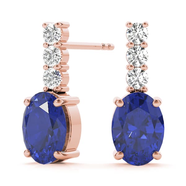 Color Oval Earring (1/4 ct. tw.), On hand view in rose gold