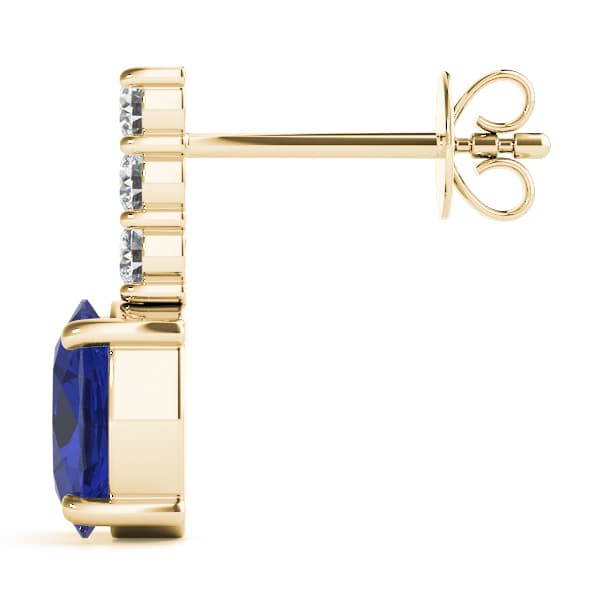 Color Oval Earring (0.21 ct. tw.), Side view in yellow gold