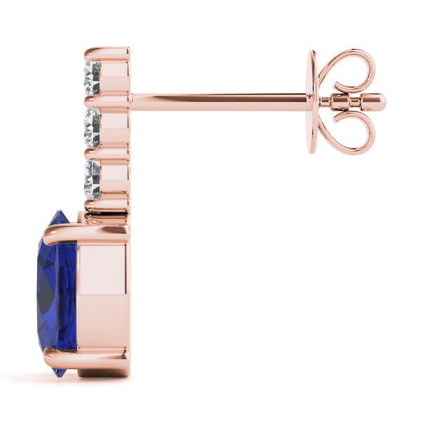 Color Oval Earring (1/4 ct. tw.), Side view in rose gold