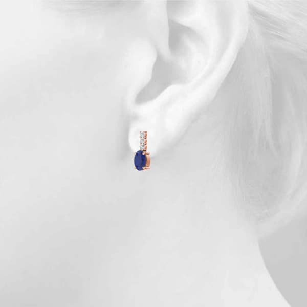 Color Oval Earring (1/4 ct. tw.), Top view in rose gold