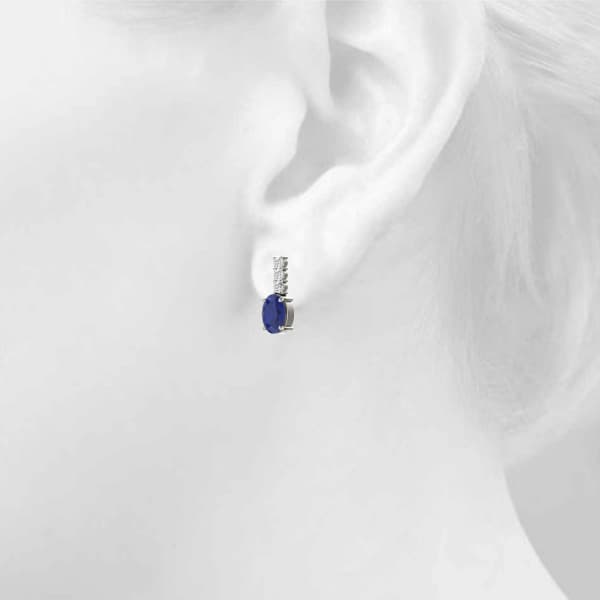 Color Oval Earring (0.21 ct. tw.), Top view in white gold or platinum