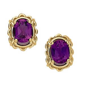 Vintage-Inspired Oval Earring Studs — White Gold