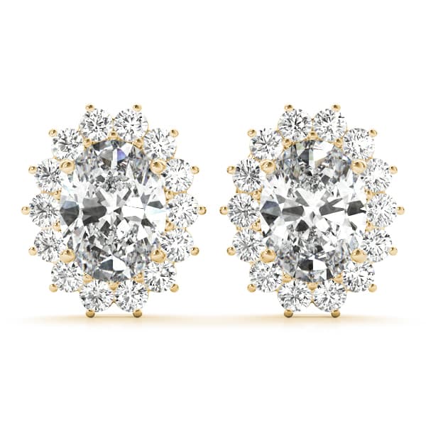 Color Oval Earring (0.6 ct. tw.), Front view in yellow gold