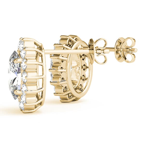Color Oval Earring (0.6 ct. tw.), Angle view in yellow gold