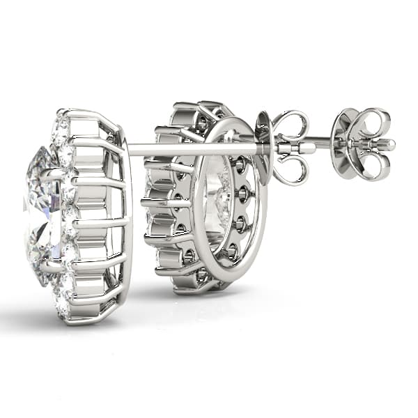 Color Oval Earring (1 2/3 ct. tw.), Angle view in white gold or platinum