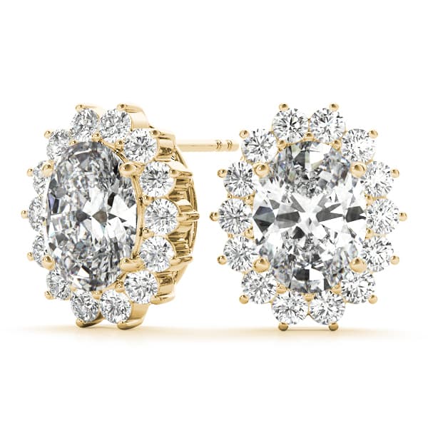 Color Oval Earring (0.6 ct. tw.), On hand view in yellow gold
