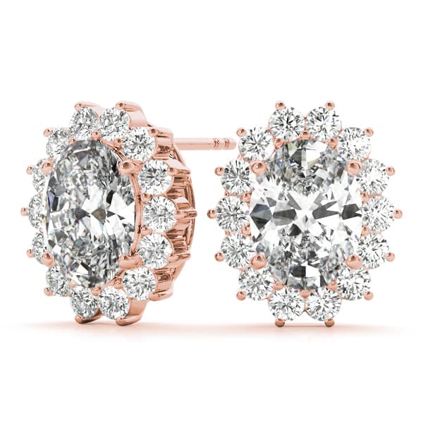 Color Oval Earring (1 2/3 ct. tw.), On hand view in rose gold