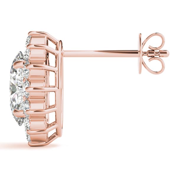 Color Oval Earring (1 2/3 ct. tw.), Side view in rose gold