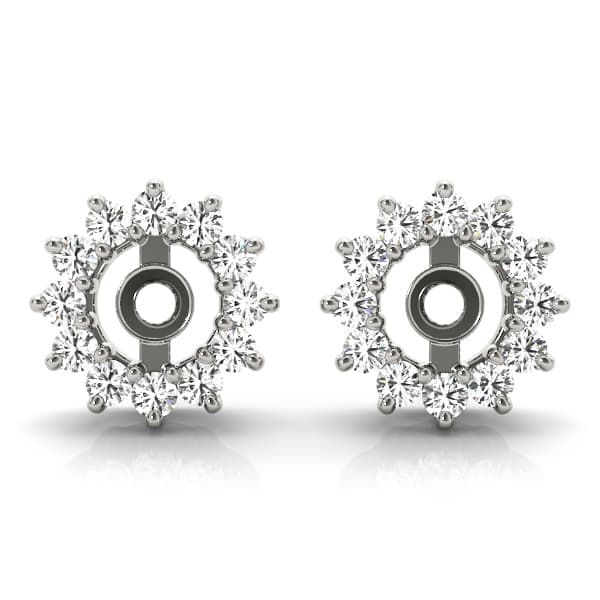 Round Halo Earring Jackets (3.9 mm) — View 1