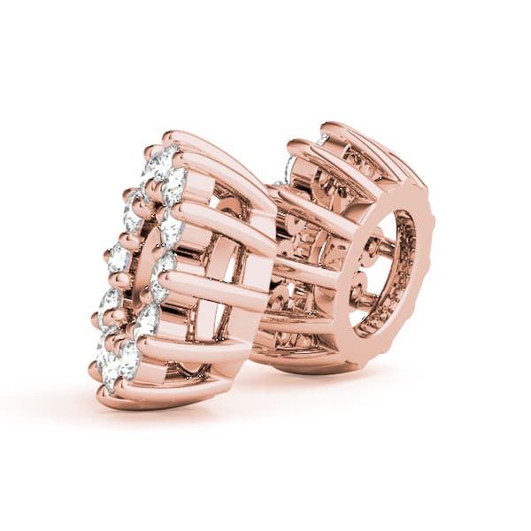 Round Halo Earring Jackets (3.9mm) (3/8 ct. tw.), Side view in rose gold