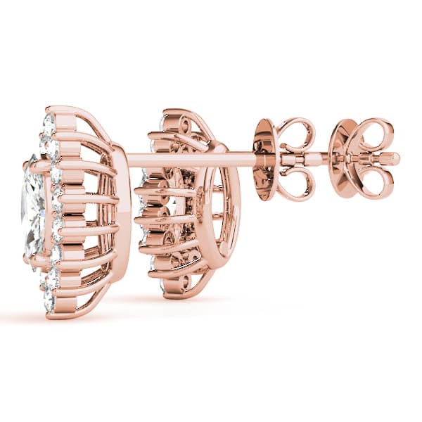 Marquise Halo Studs (0.2 ct. tw.), Angle view in rose gold
