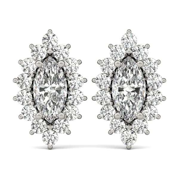Marquise Halo Studs — 4X2 MM — View 1