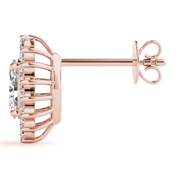 Marquise Halo Studs (0.2 ct. tw.), Side view in rose gold