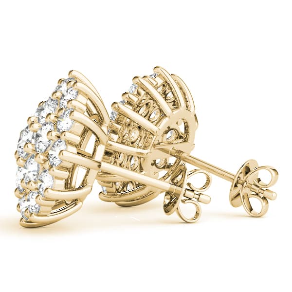 Cluster Earring Studs (1 ct. tw.), On hand view in yellow gold