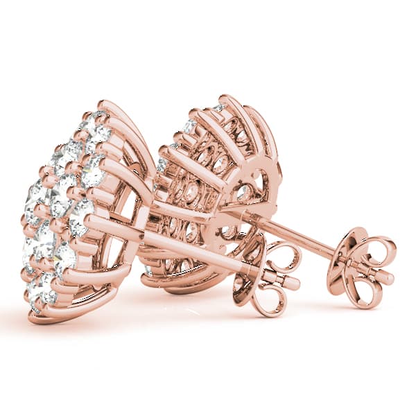 Cluster Earring Studs (2 ct. tw.), On hand view in rose gold