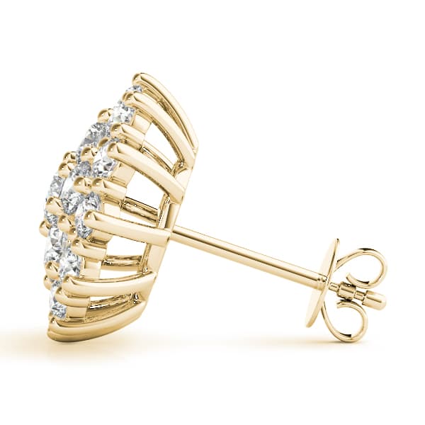 Cluster Earring Studs (1 ct. tw.), Side view in yellow gold