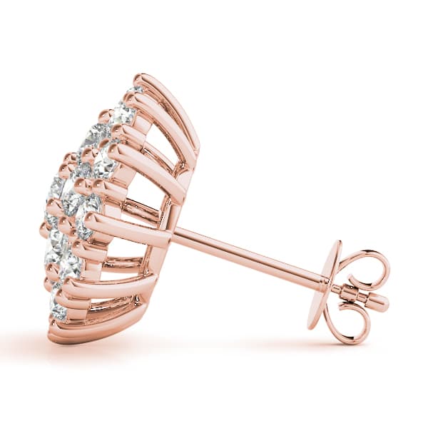 Cluster Earring Studs (2 ct. tw.), Side view in rose gold