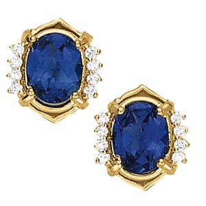 Vintage-Inspired Oval Earring Studs — White Gold