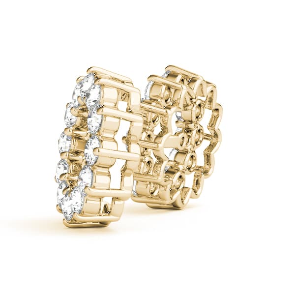 Round Halo Earring Jackets (6.5mm) (0.84 ct. tw.), Side view in yellow gold
