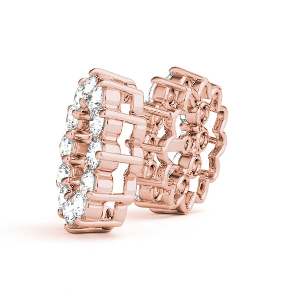 Round Halo Earring Jackets (6.5mm) (0.84 ct. tw.), Side view in rose gold