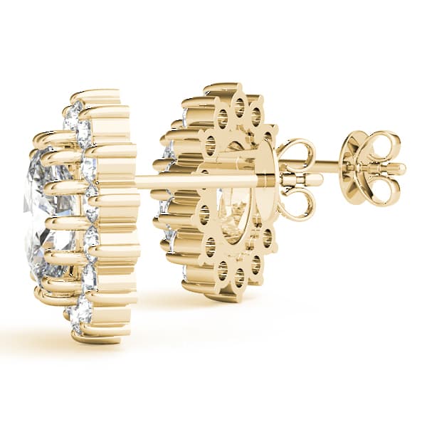 Oval Halo Studs (0.56 ct. tw.), Angle view in yellow gold