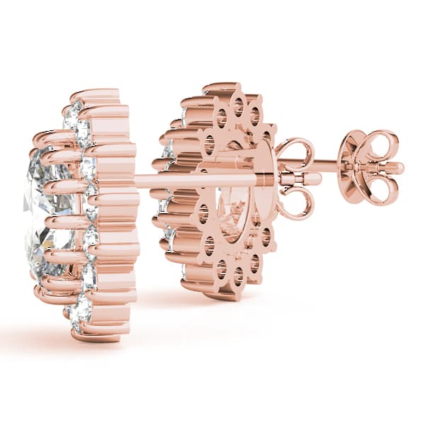Oval Halo Studs (0.4 ct. tw.), Angle view in rose gold