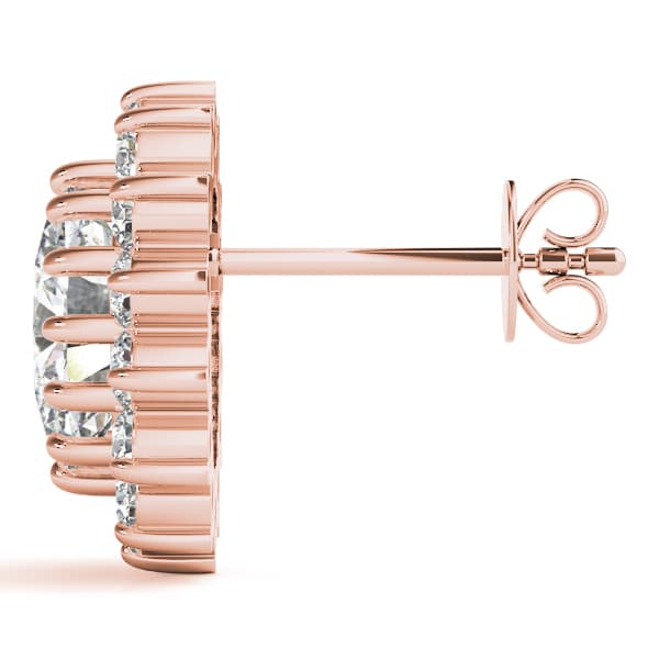 Oval Halo Studs (0.4 ct. tw.), Side view in rose gold