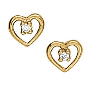 Earrings Single Stone — White Gold