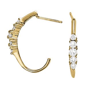 Earrings Hoop Earrings J-hoops — White Gold