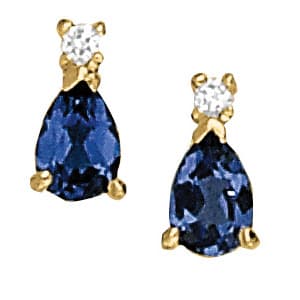 Earrings Color Pear — White Gold