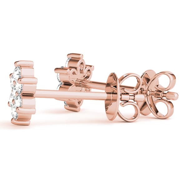 Flower Cluster Earrings (0.21 ct. tw.), On hand view in rose gold