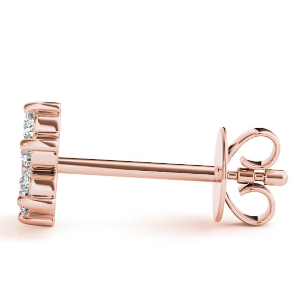 Flower Cluster Earrings (0.21 ct. tw.), Side view in rose gold